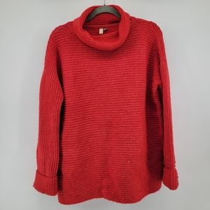 Anthro Pilcro knit red cowl neck sweater S